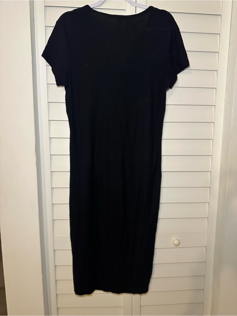 James Perse Black Short-Sleeve Midi Button Dress Large - Picture 2 of 6
